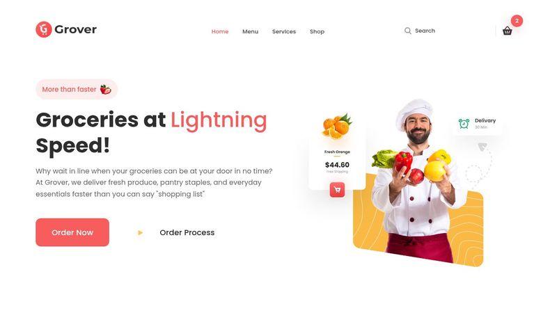 Grover Grocery App project screenshot